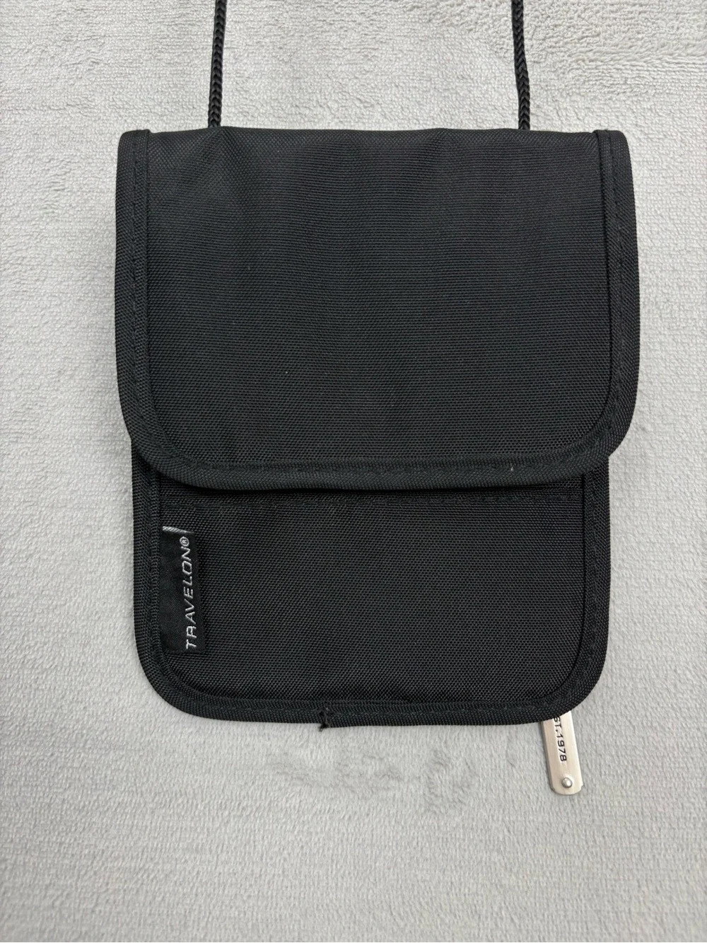 Travelon RFID Blocking Neck Wallet Travel Passport Holder Black Organizer